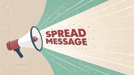 Vibrant Illustration of Megaphone Shouting Spread Message in Engaging Comic Style