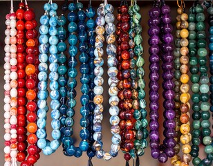 Colorful beaded necklaces