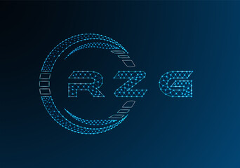 RZG low poly letter logo vector design. RZG lower poly logo design. Low poly logo.