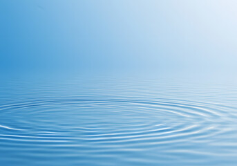 Tranquil Water Ripples Serene Blue Background, Concentric Circles, Surface Texture, Abstract Design, Calm, Peaceful.