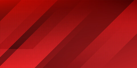 Red diagonal geometric shape with halftone. Modern fiber textured vector