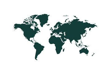 Fototapeta premium World map on white background. World map template with continents, North and South America, Europe and Asia, Africa and Australia