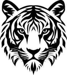 Fototapeta premium Tiger Head silhouette vector illustration