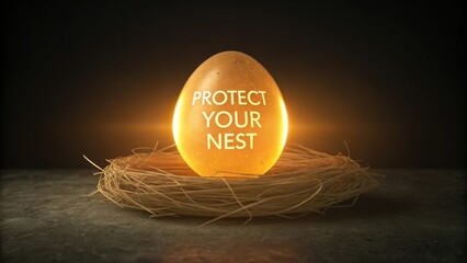 Golden Egg with Empowering Message for Home Security and Personal Well-being