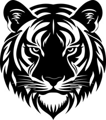 Fototapeta premium Tiger Head silhouette vector illustration
