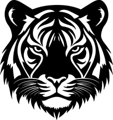 Tiger Head silhouette vector illustration