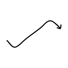 Hand drawn arrow icon vector set. Direction illustration sign collection, Handmade. Pointer symbol or logo.