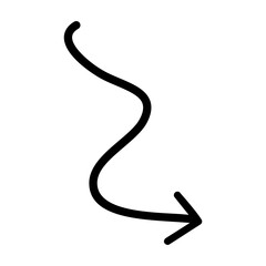 Hand drawn arrow icon vector set. Direction illustration sign collection, Handmade. Pointer symbol or logo.