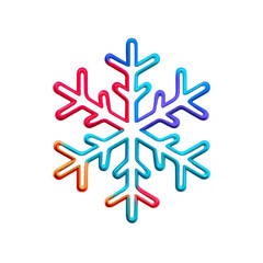 Obraz premium Vibrant, colorful, neon snowflake graphic
