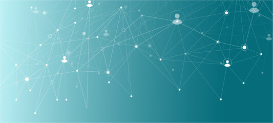  Network background. Connections with points, lines, and people icons. Vector technology background abstract blue backgroundabstract background with stars
