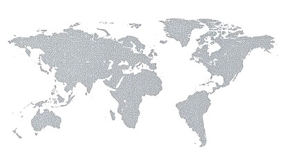 World map filled with tiny dots