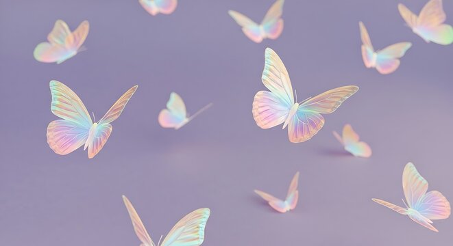 Pastel Butterflies in Flight. - Powered by Adobe