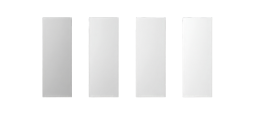 Four blank, framed rectangles