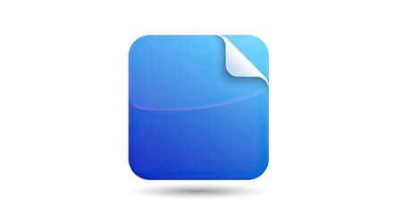 Blue square icon with rounded corners and a curled page effect, representing a file or document.