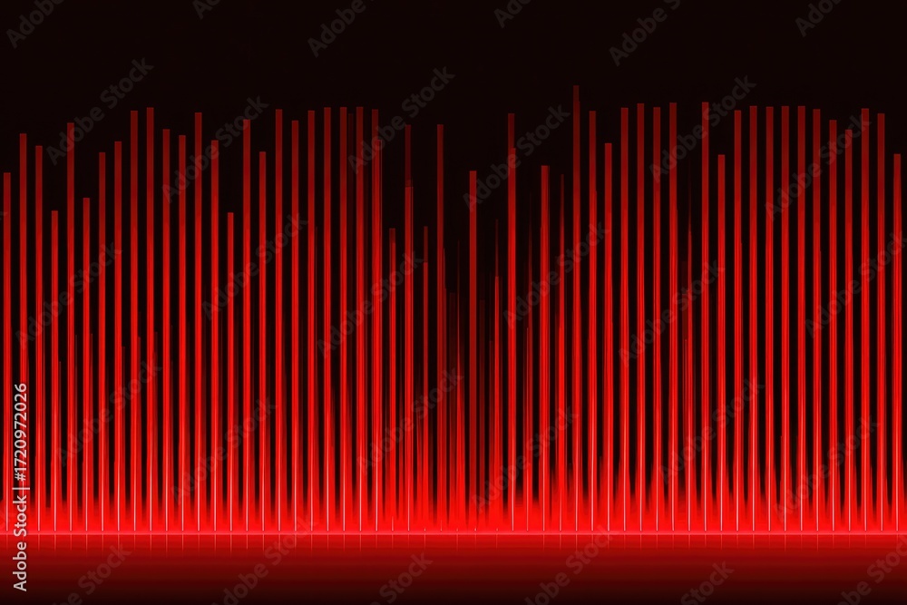 Aufkleber a vibrant display of vertical red bars against a dark background, creating a dynamic and energetic v