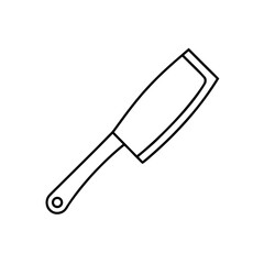 Outline of a meat cleaver on transparent background