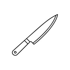 Outline drawing of knife on transparent background