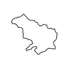 Outline of a land mass on transparent background