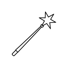 Simple star magic wand on transparent background