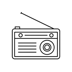 Outline drawing of radio on transparent background