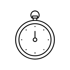Outline drawing of clock on transparent background