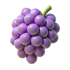 Plastic grape cluster 3D isolated design