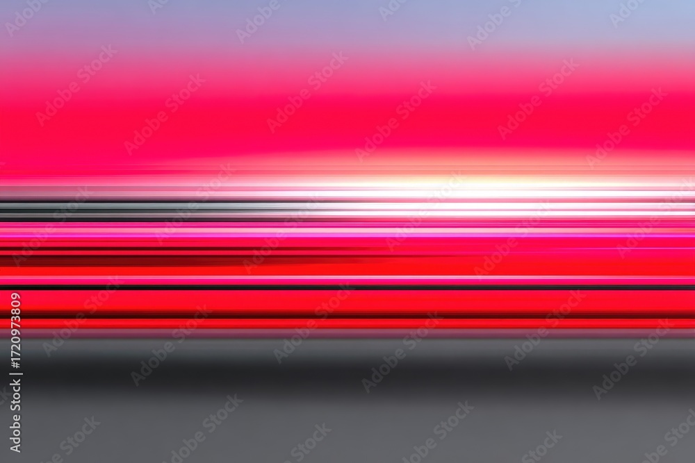 Poster horizontal bands of vibrant pinks and reds, with streaks of light and dark, create a dynamic and ene