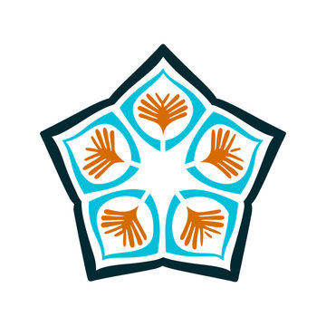 Geometric Star Design: Harmony and Tradition Constitution Day Kenpo Kinenbi Interlocking hexagons symbolising harmony inspired by traditional kikko patterns