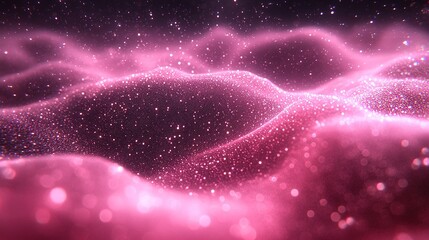 Obraz premium Pink Purple Sparkle Wave: Dreamy Futuristic Tech Art