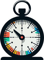 Modern Stopwatch Vector Illustration – Colorful Dashboard Timer for Productivity and Time Tracking