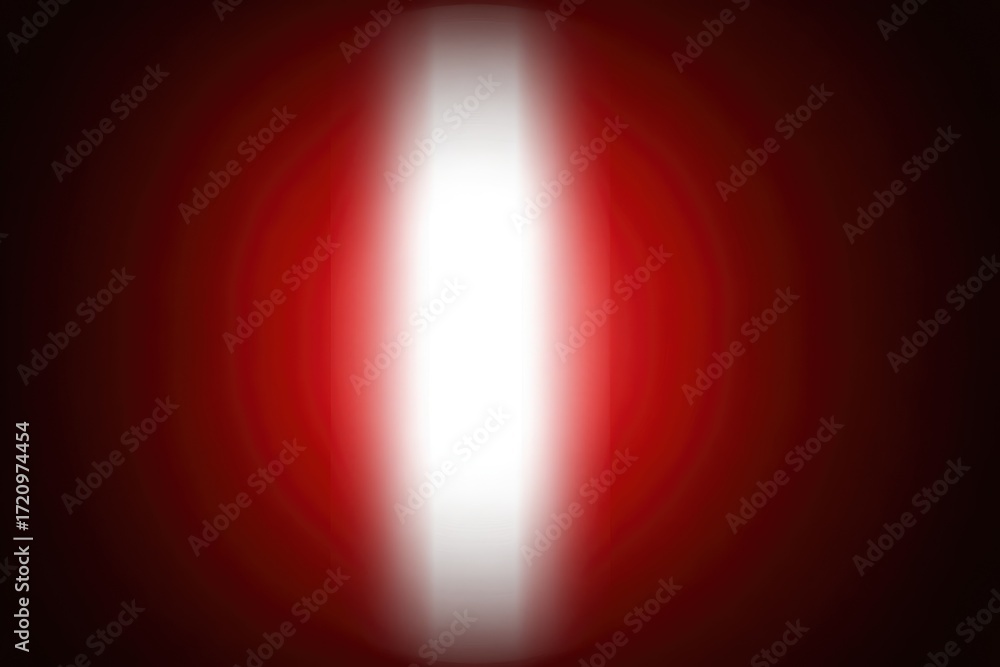 Poster a vibrant vertical white light source illuminates a deep red background, creating a striking contras