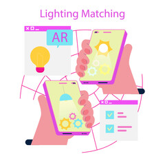 Augmented Reality Lighting Match Vector Illustration