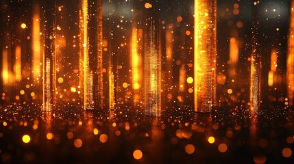 Golden Particle Columns: Luxurious Futuristic Tech