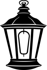 Classic lantern silhouette vector illustration