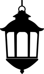 Classic lantern silhouette vector illustration