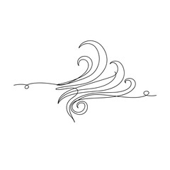 Decorative swirl pattern in minimalist black line art style