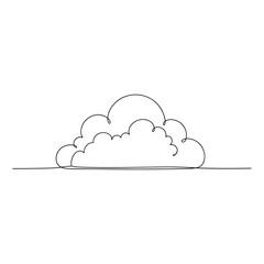 Cloud shape in minimalist black line art on white background