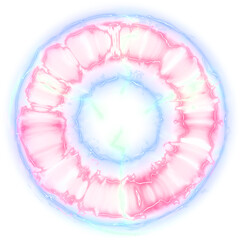 Abstract effect explosion electric energy shockwave, dimensional gate, Neon glow style.