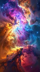 Cosmic Nebula in Vibrant Hues