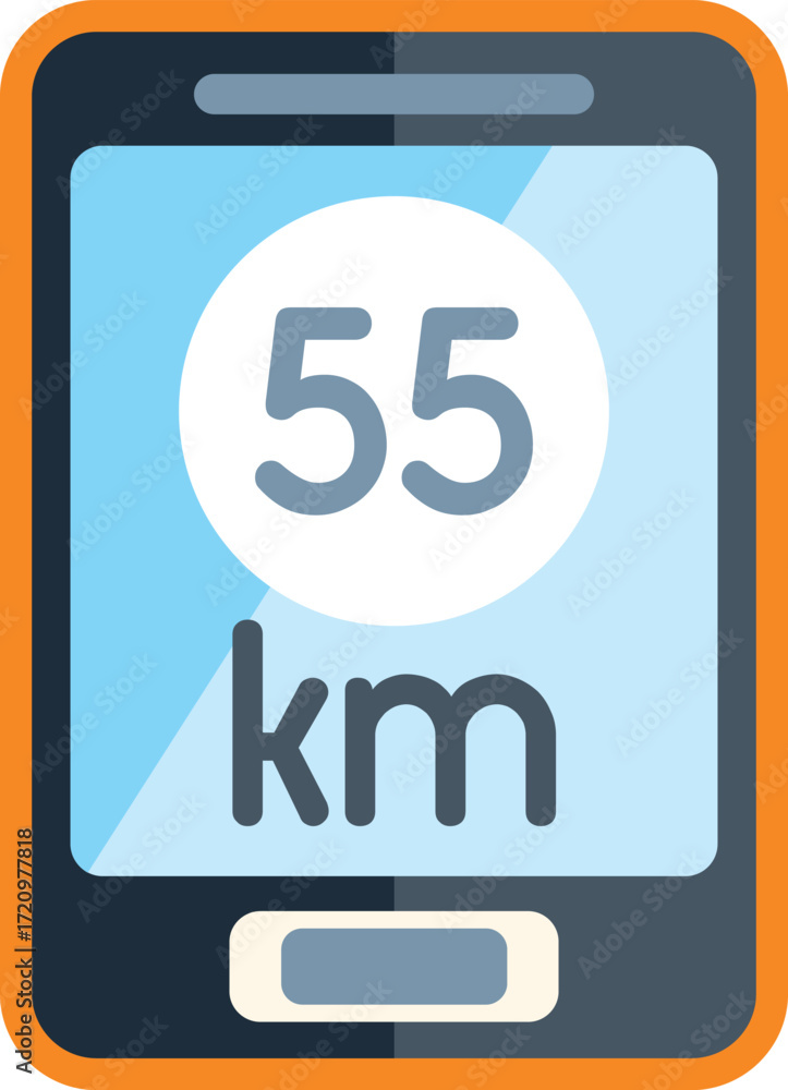 Poster smartphone showing speed limit app displaying 55 kmh