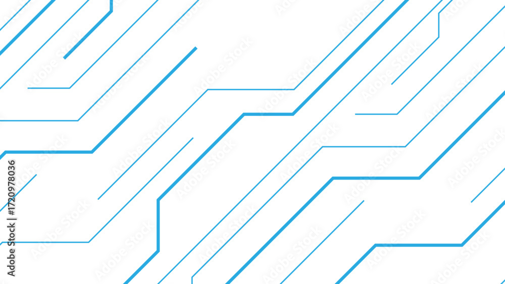 Aufkleber abstract blue minimal lines futuristic tech background. circuit-like lines with diagonal geometric p