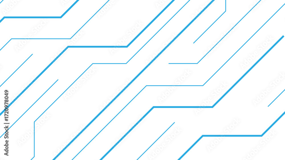 Poster abstract blue minimal lines futuristic tech background. circuit-like lines with diagonal geometric p