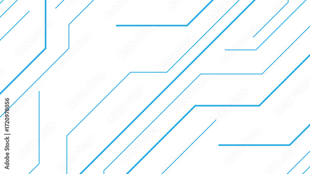 Aufkleber abstract blue minimal lines futuristic tech background. circuit-like lines with diagonal geometric p