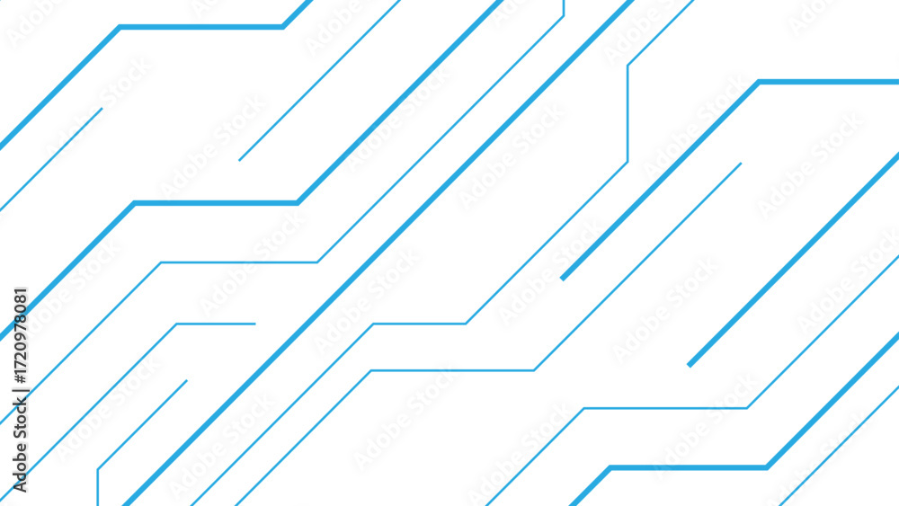 Poster abstract blue minimal lines futuristic tech background. circuit-like lines with diagonal geometric p