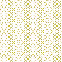 Elegant seamless floral tile pattern with gold geometric flower shapes. Perfect for wallpaper, textile, wrapping paper, ceramic tiles, and decorative background.
