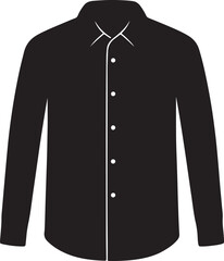 Naklejka premium Long-Sleeved Dress Shirt Silhouette: Formal and Casual Men's Apparel