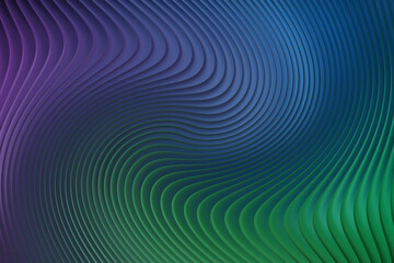 Abstract swirling wavy lines in blue, purple, and green gradient