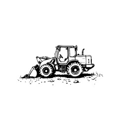 Naklejka premium Monochrome Loader Illustration Heavy Machinery Equipment Silhouette Isolated Vector Design Graphic