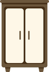 Simple illustration of a wooden cabinet standing on the floor with two doors closed