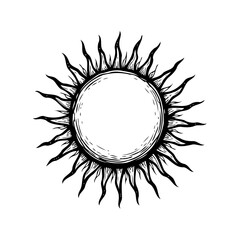 Ornate celestial illustration a radiant sun symbol radiates warmth and mystical energy and